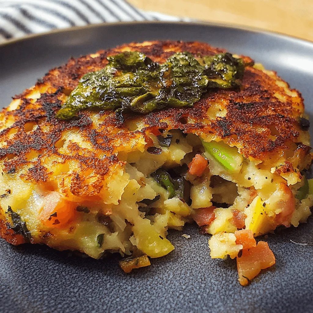 Bubble & squeak served as part of a proper British breakfast.
